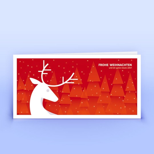 Weihnachtskarten Hirsch Illustration 