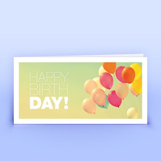 Geburtstagskarte geschäftlich - Bunte Ballons 